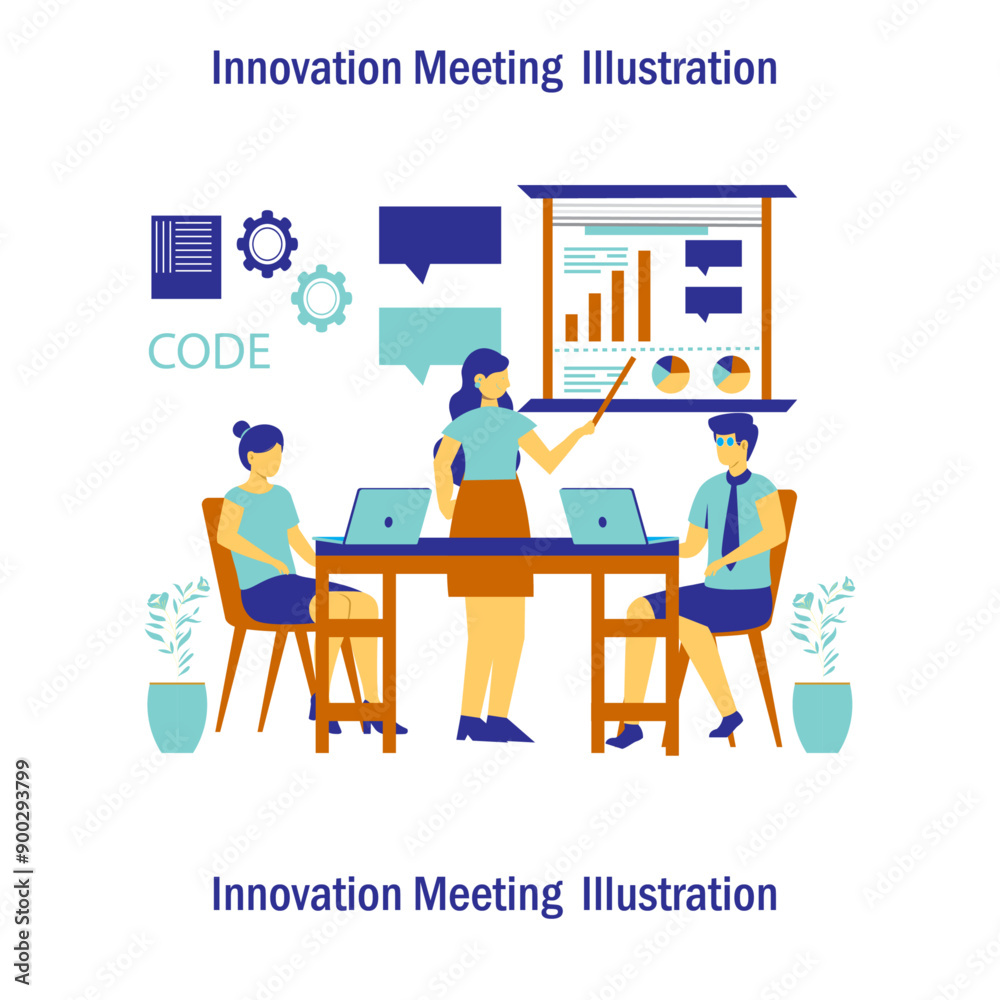 Innovation Meeting Illustration Innovation Meeting Illustration