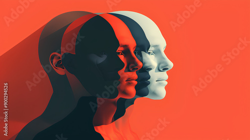 Mental disorder awareness abstract background, anxiety and personality disorders