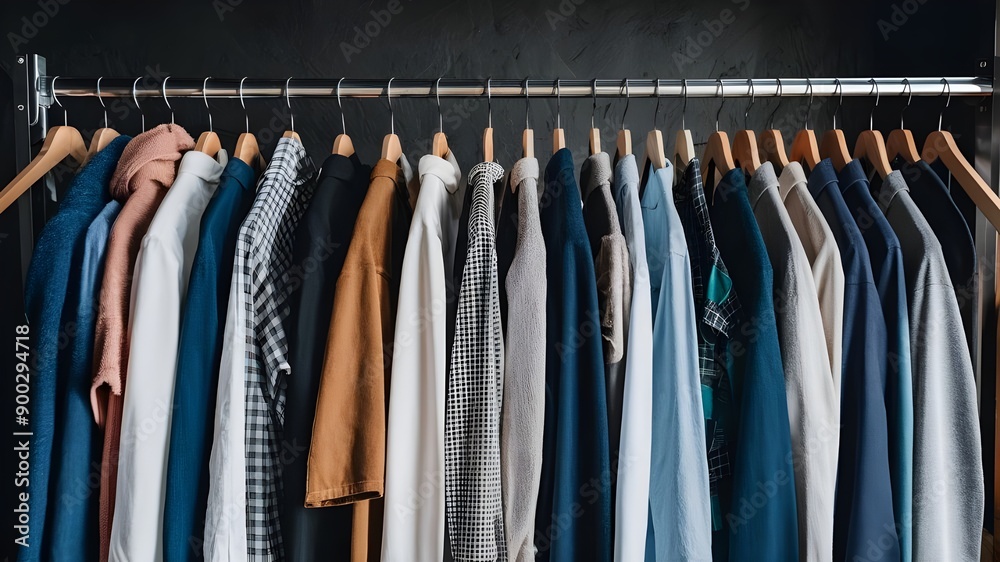 Professional Dry Cleaning Service with Hanging Clothes - Garment Care, Fabric Maintenance, and Clothing Preservation.