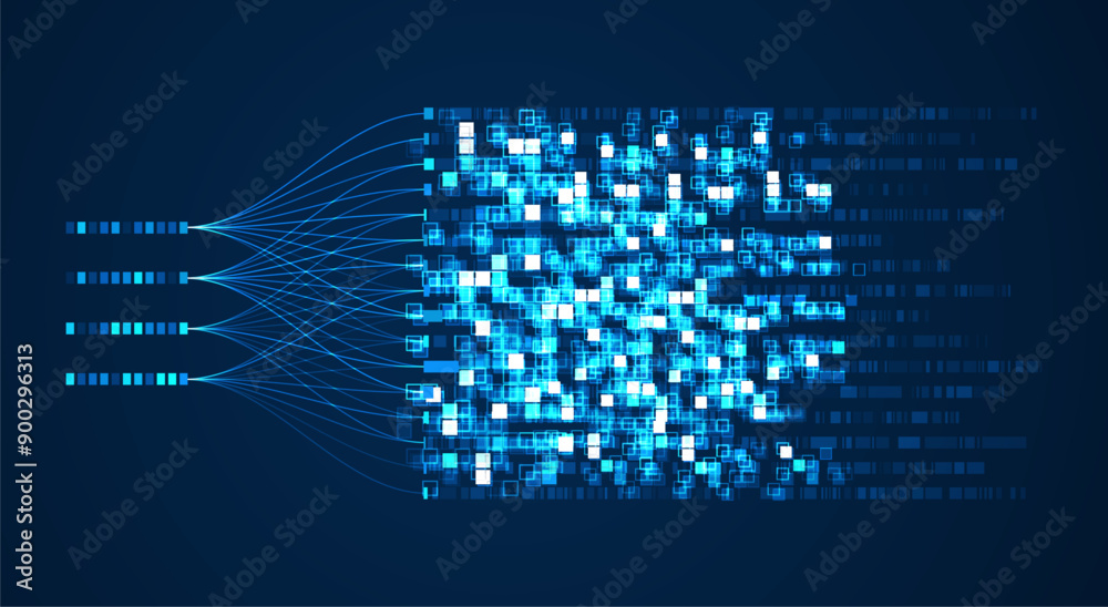 Big data visualization. Social network, financial analysis of complex databases. Data mining. Vector technology background. Information analytics concept. Big data visualization. Social network, financial analysis of complex databases. Data mining. Vector technology background. Information analytics concept.