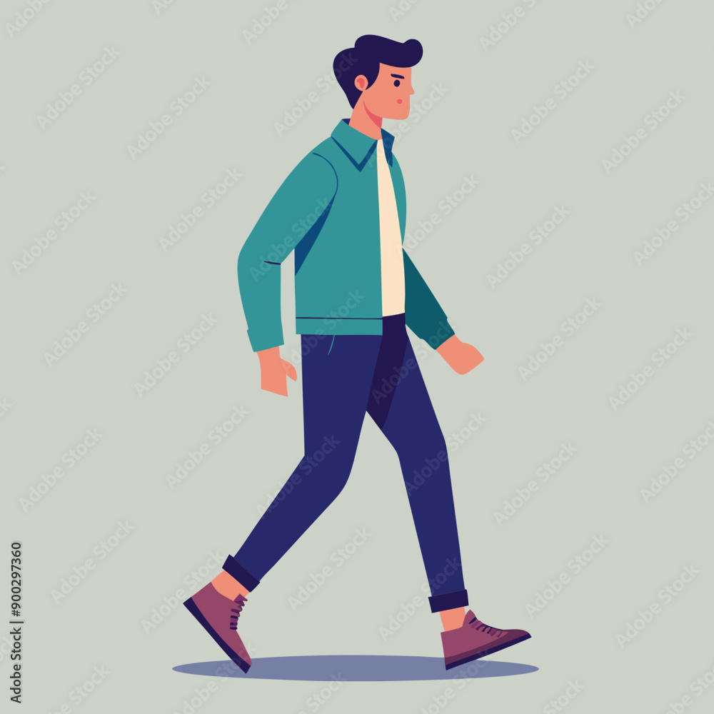 man walking vector art illustration man walking vector art illustration