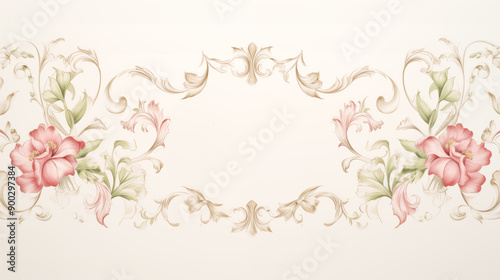 Wallpaper Mural frame with flowers Torontodigital.ca