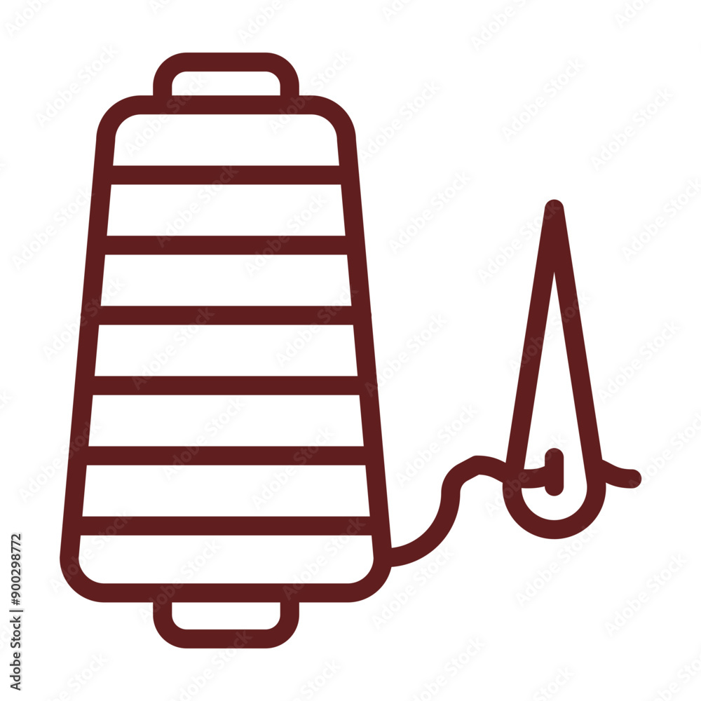 thread needle Vector Line Maroon Design thread needle Vector Line Maroon Design