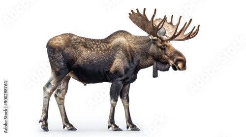 Wallpaper Mural a moose isolated on white background Torontodigital.ca
