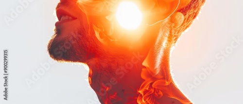 Psoriasis concept presented in a supernatural scene with sunlight filtering through