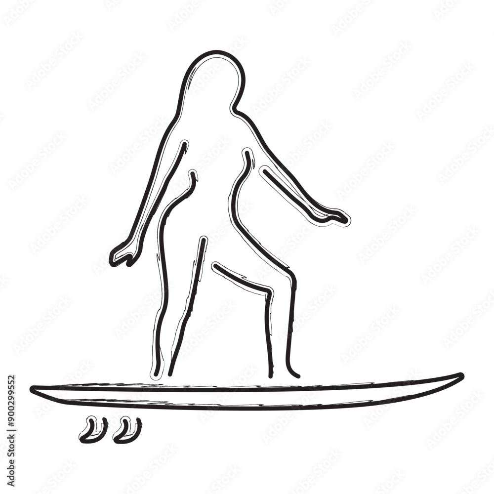 surfing brush strokes on a white background. Vector illustration. surfing brush strokes on a white background. Vector illustration.