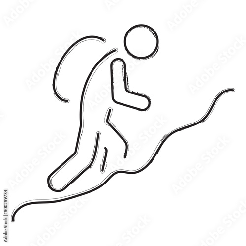 mountaineering brush strokes on a white background. Vector illustration.