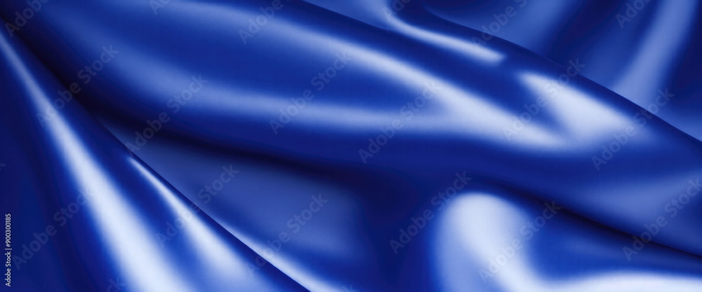 Fototapeta premium Luxury Blue satin smooth fabric background