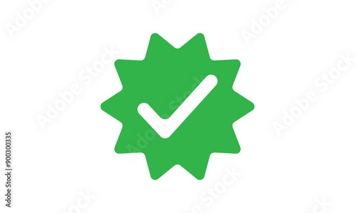 Whatsapp verified profile icon, green check mark sign, whatsapp account verification icon. flat icon isolated on transparent background. EPS 10