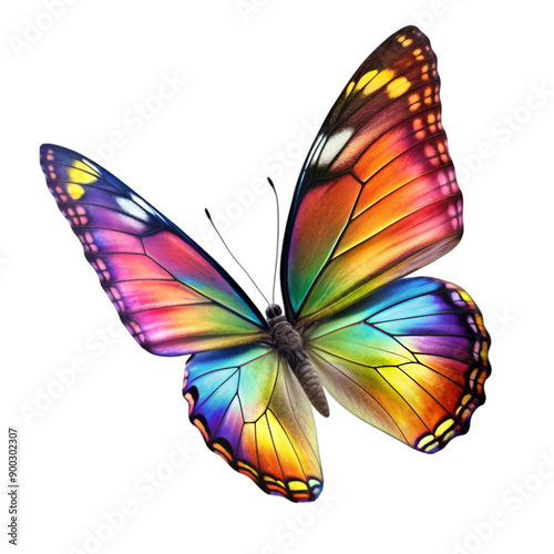 Colors of rainbow Pattern of multicolored butterflies
