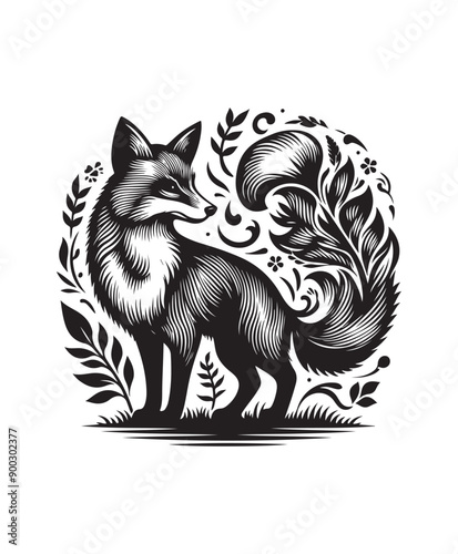 Wallpaper Mural fox vector art,graphics foxs icons set,vintage illustration fox clipart,vector foxs flat style artwork design Torontodigital.ca