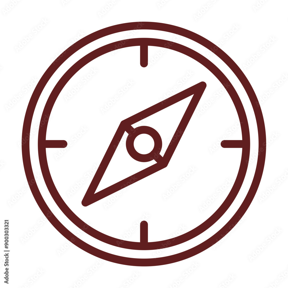 Compass Vector Line Maroon Icon Design Compass Vector Line Maroon Icon Design