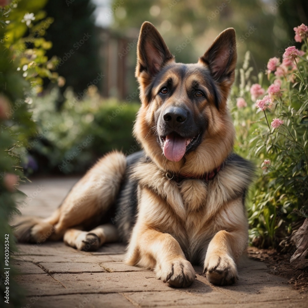 german shepherd dog companion pet in the garden german shepherd dog companion pet in the garden