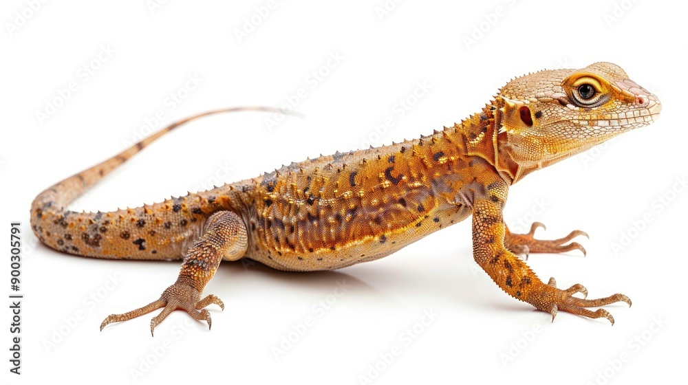 Naklejka premium gold lizard isolated on white background