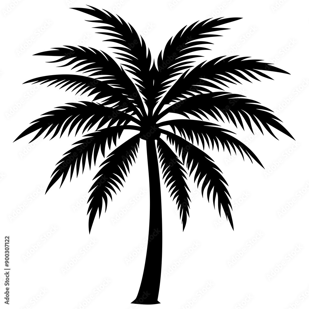 plam tree silhouette vector art illustration plam tree silhouette vector art illustration