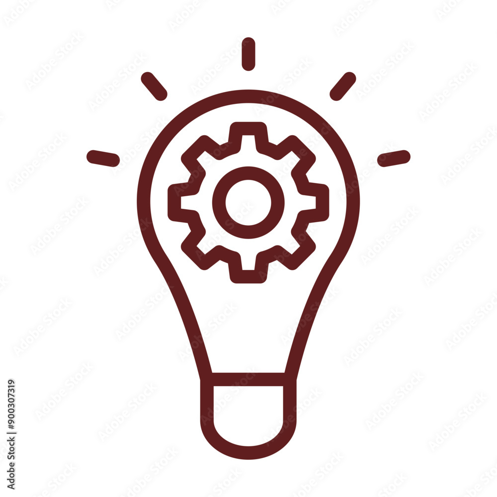 Idea Generation Vector Line Maroon Icon Design Idea Generation Vector Line Maroon Icon Design