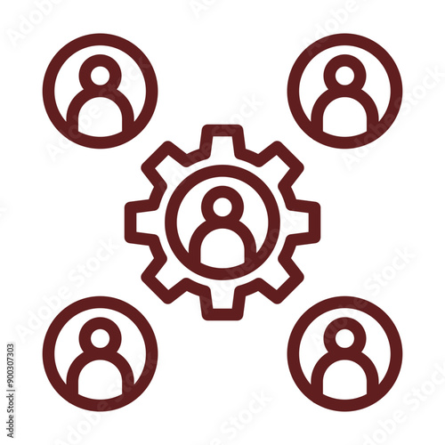 Stakeholder Map Vector Line Maroon Icon Design