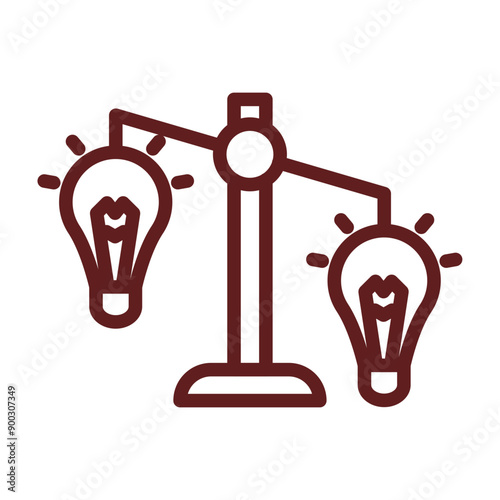 Idea Prioritization Vector Line Maroon Icon Design