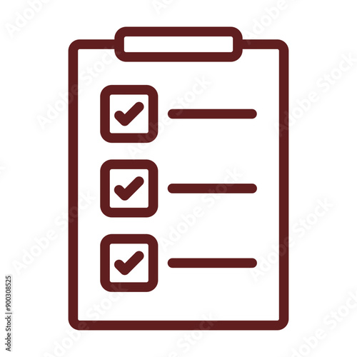 Checklist Vector Line Maroon Icon Design