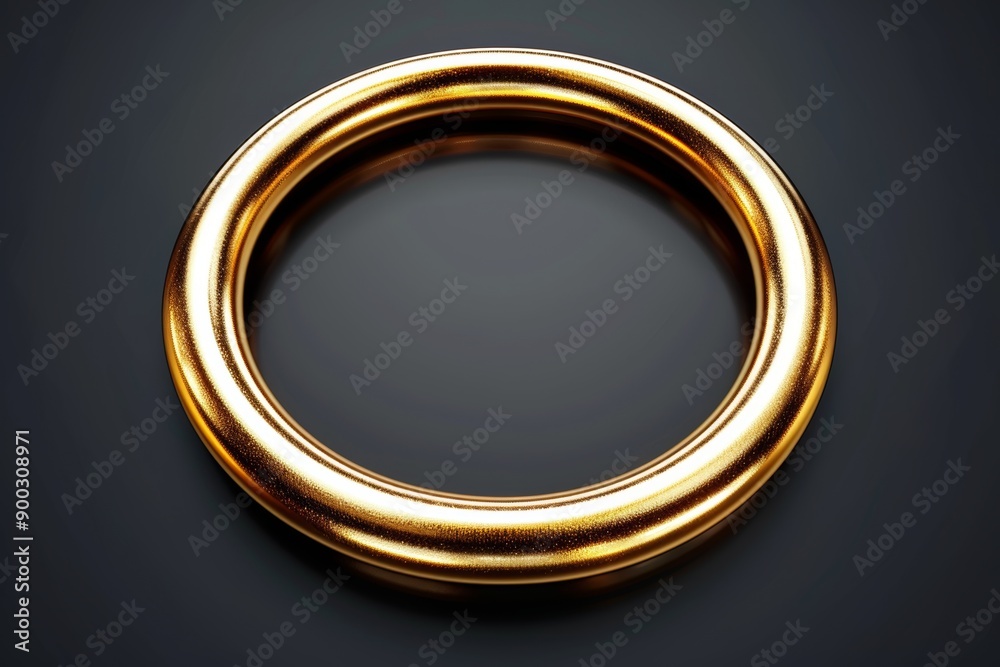 3d golden circle illustration on black background, perfect template for creating logos