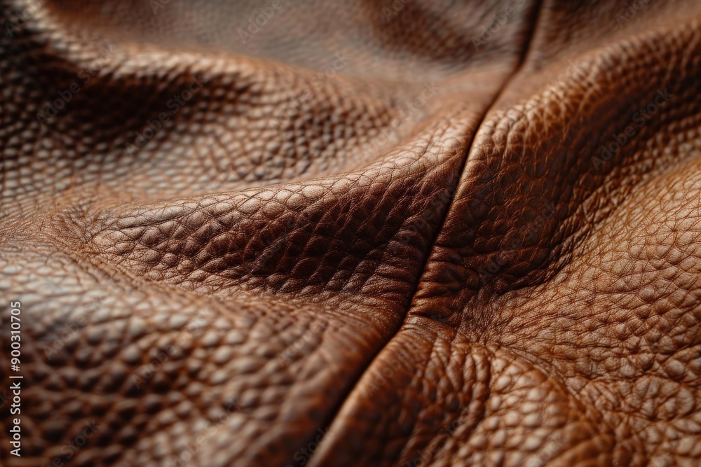Close-Up of Rich Brown Leather Material Showcasing Texture and Detail Close-Up of Rich Brown Leather Material Showcasing Texture and Detail