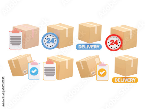 Delivery icon set illustration vector element