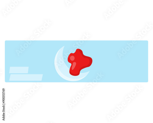 Microscope slide with a drop of blood, laboratory equipment for studying blood