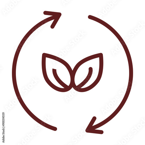 Reuse Vector Line Maroon Icon Design