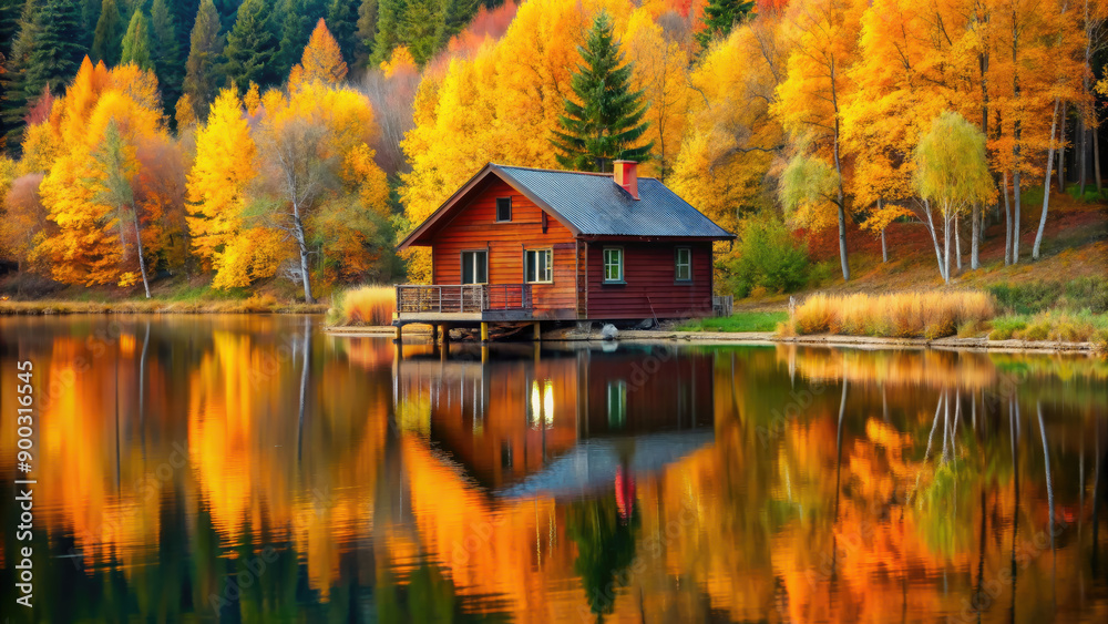 lake in the autumn forest, fall, yellow, red trees, foliage, leaves, water, pond, river, reflection, background, wallpaper, October, season, landscape, nature, beauty, travel, tourism, wood