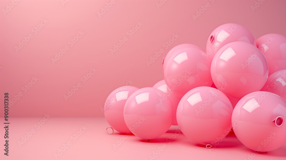 Pink Balloons on a Pink Background Pink Balloons on a Pink Background