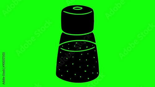 salt illustration video animation sugar grinder condiment silhouette container logo salty icon spice saltcellar seasoning food bottle bowl pepper outline meal cook chef for green screen footage