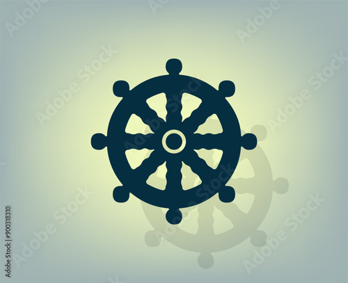 Vector illustration with shadow on gradient background