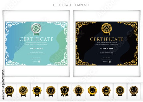 賞状１５２（横）certificate　award　表彰状　celebration