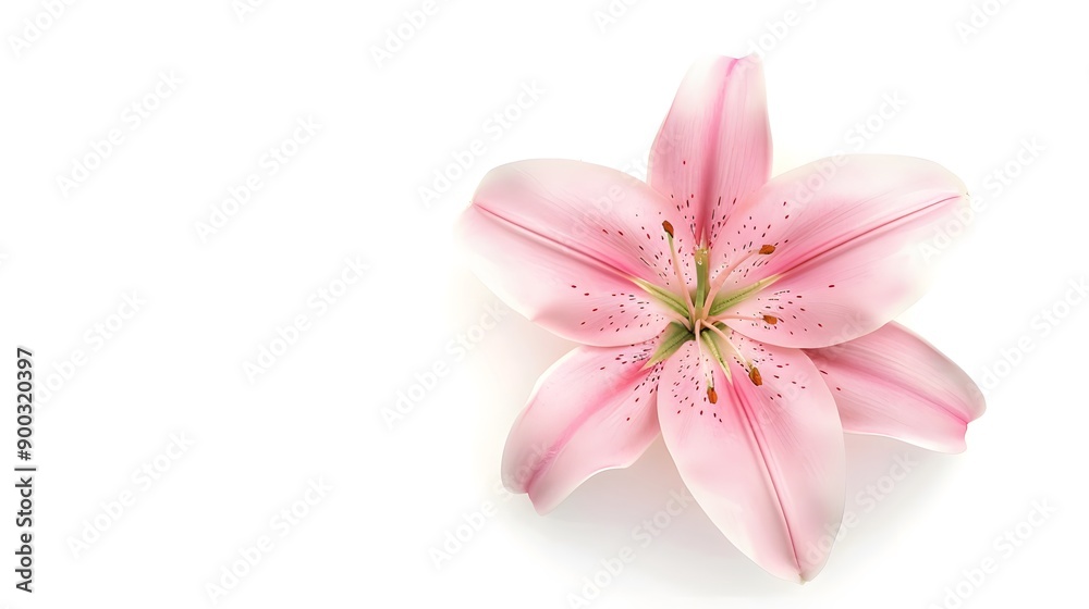 Pink Lily Flower on White Background Pink Lily Flower on White Background