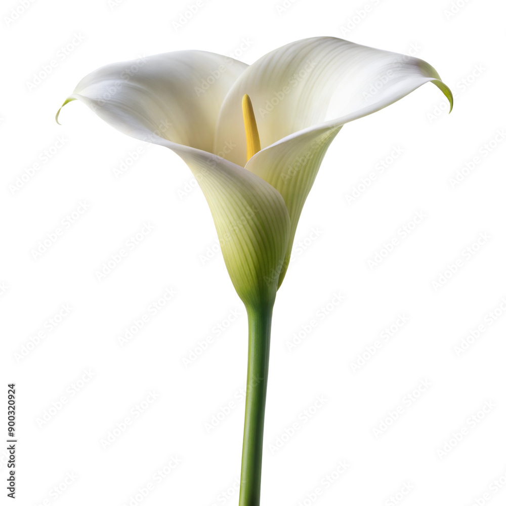 single calla lily flower long stem isolated on white background single calla lily flower long stem isolated on white background