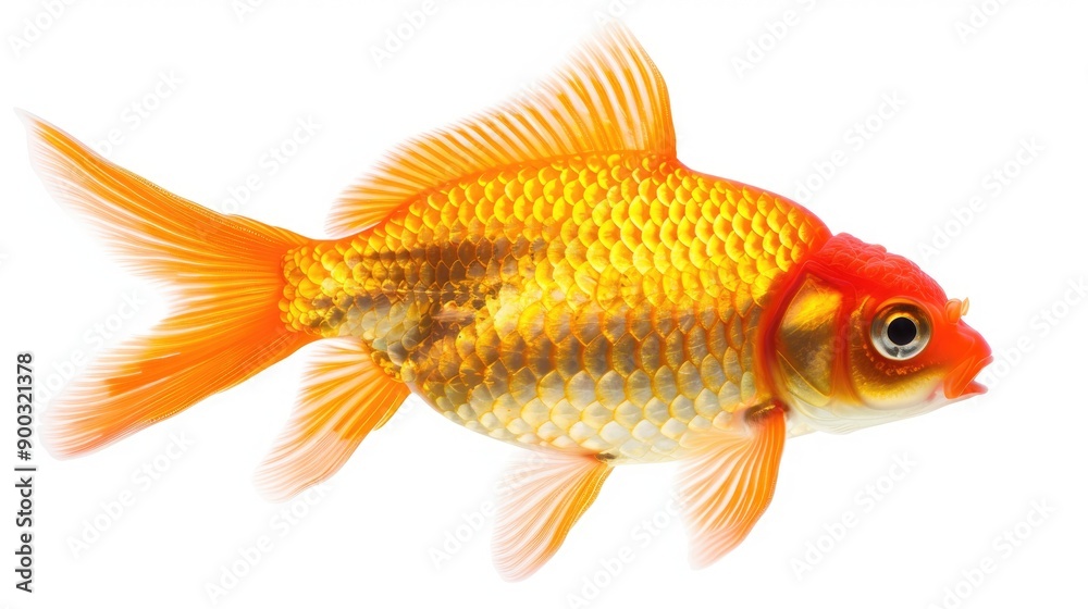 Fototapeta premium a goldfish isolated on white background