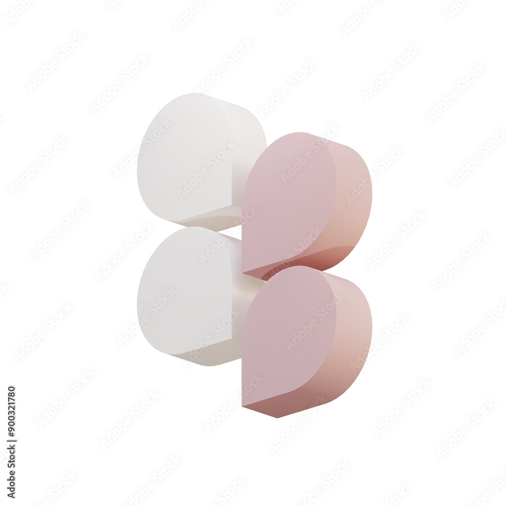 abstract white and pink marshmallow flat icon