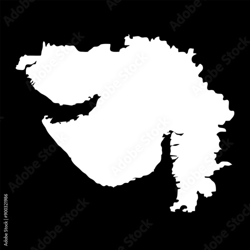 Φωτογραφία Gujarat state map, administrative division of India
