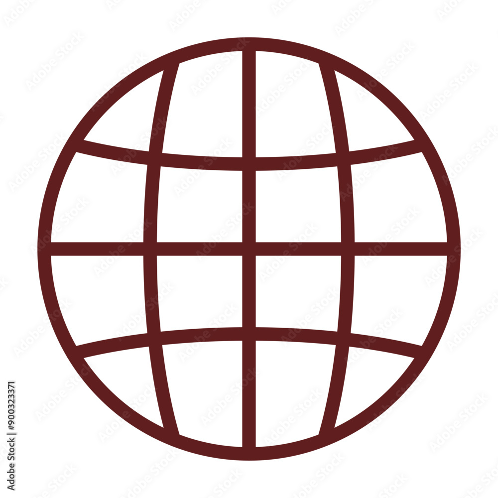 Worldwide Vector Line Maroon Icon Design Worldwide Vector Line Maroon Icon Design
