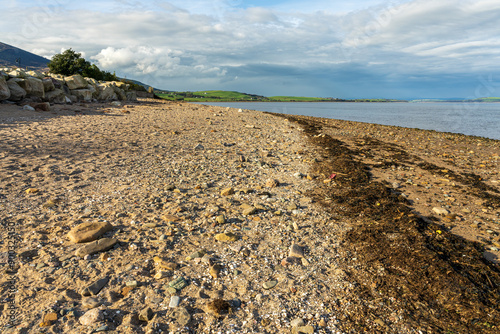The beach on the banks of the Carse Gut in Carsethorn, Scotland, UK