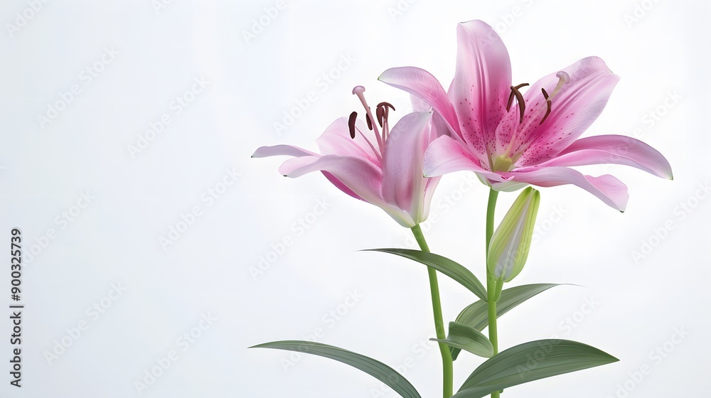 Naklejka premium Pink Lily Flower Close-Up