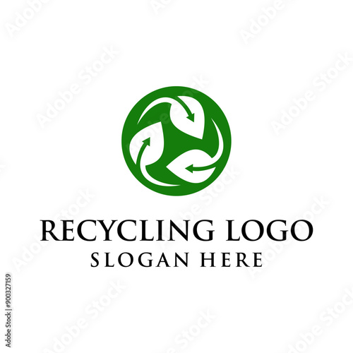 simple, modern, clean recycling logo concept