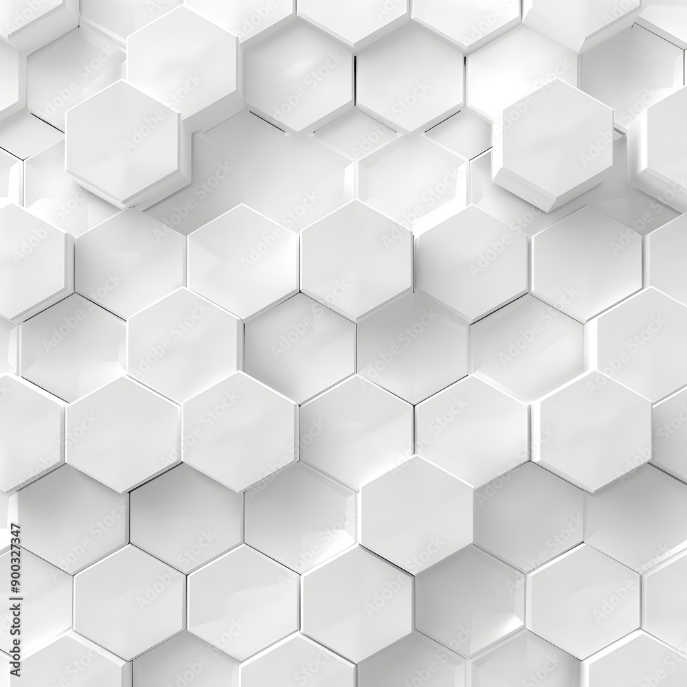 A white background with an array of hexagons in varying sizes, creating geometric patterns that evoke the feel and look of data visualization or computer graphics