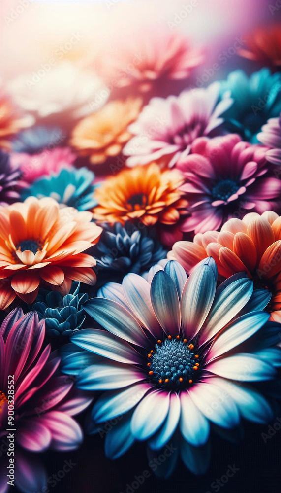 Vibrant closeup of colorful flower petals, beautiful and detailed illustration Vibrant closeup of colorful flower petals, beautiful and detailed illustration
