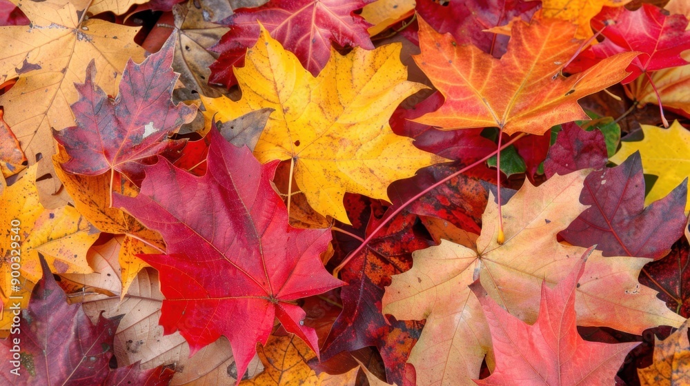 Obraz premium Maple (Acer): Known for their unique leaf shape and vibrant fall colors, maples produce winged seeds called samaras, which aid in dispersal and contribute to their growth.