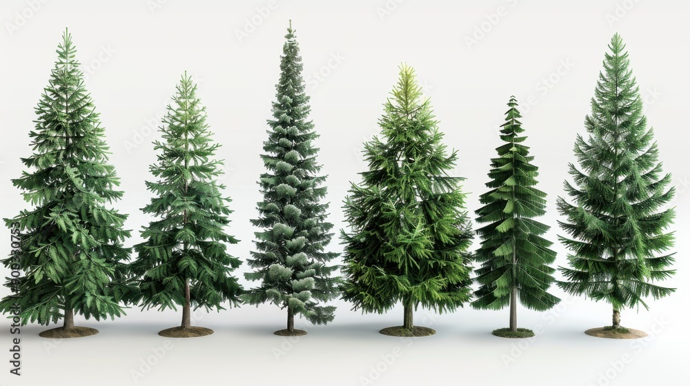 Obraz premium Fir (Abies): With flat needles and upright cones, firs are evergreen conifers often chosen as Christmas trees and prized for their quality timber. 