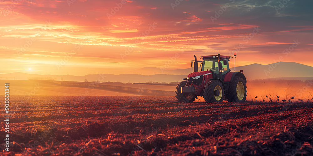 Agricultural Workers with Tractors Ploughing a Field, Farming Machinery in Action, Rural Farm Life, Crop Cultivation, Sustainable Agriculture, Farmland, Generative AI Agricultural Workers with Tractors Ploughing a Field, Farming Machinery in Action, Rural Farm Life, Crop Cultivation, Sustainable Agriculture, Farmland, Generative AI