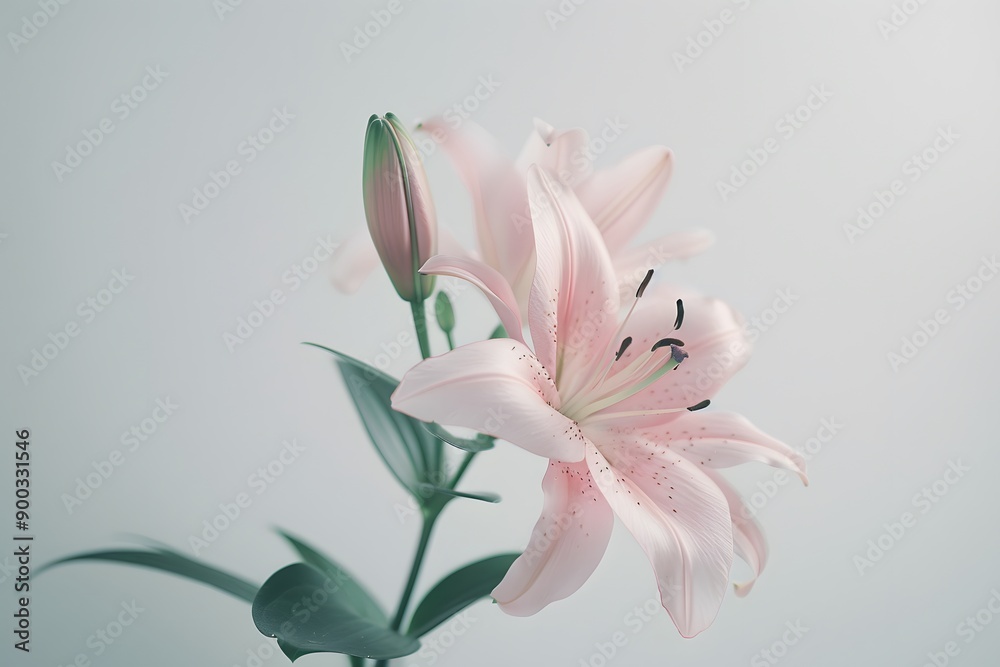 Pink Lily Flower in Soft Light Pink Lily Flower in Soft Light