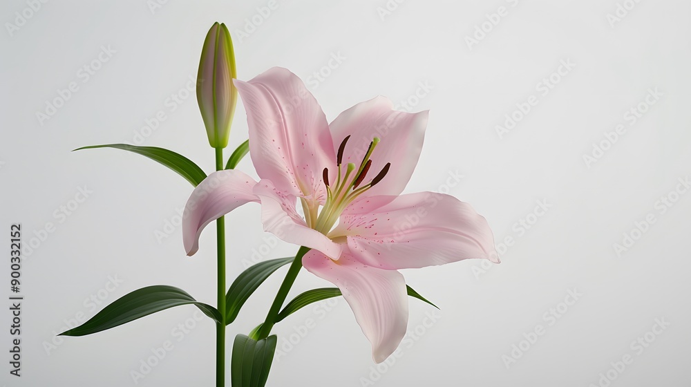 Pink Lily Blossom with Bud Pink Lily Blossom with Bud