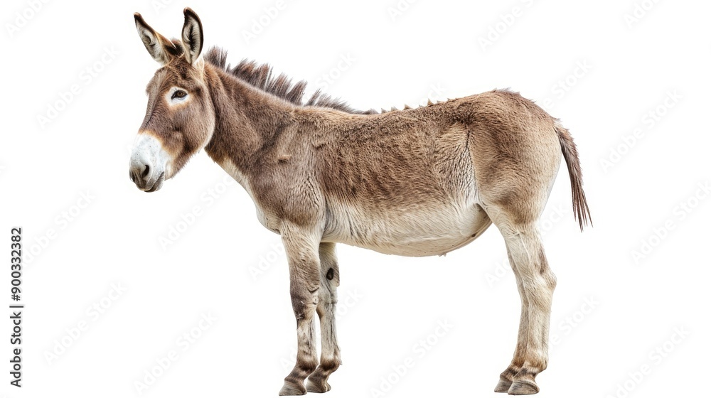 Naklejka premium donkey isolated on white background